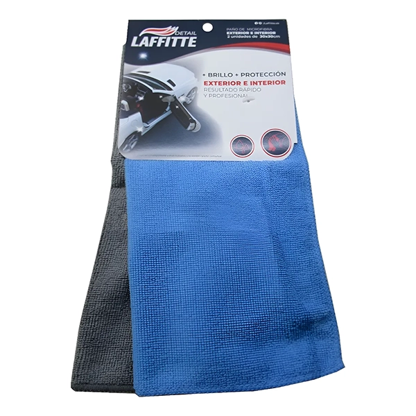 PAÑO DE MICROFIBRA 30x30 PACK x 2 PAÑOS GRIS-AZUL