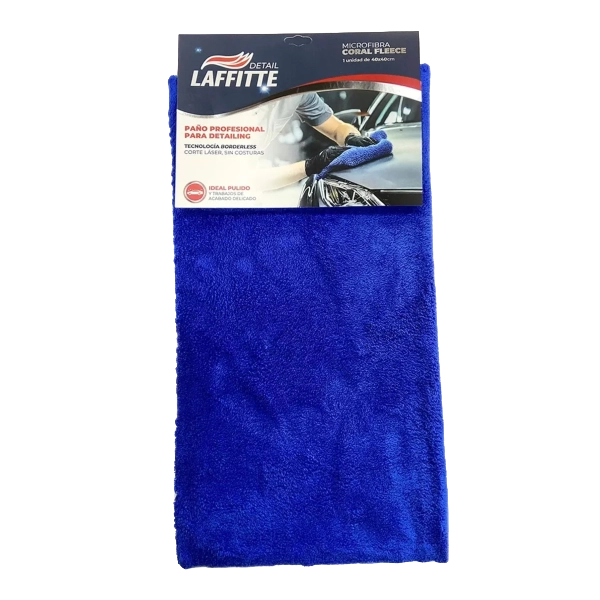 PAÑO DE MICROFIBRA SIN COSTURA CORAL AZUL 40X40CM