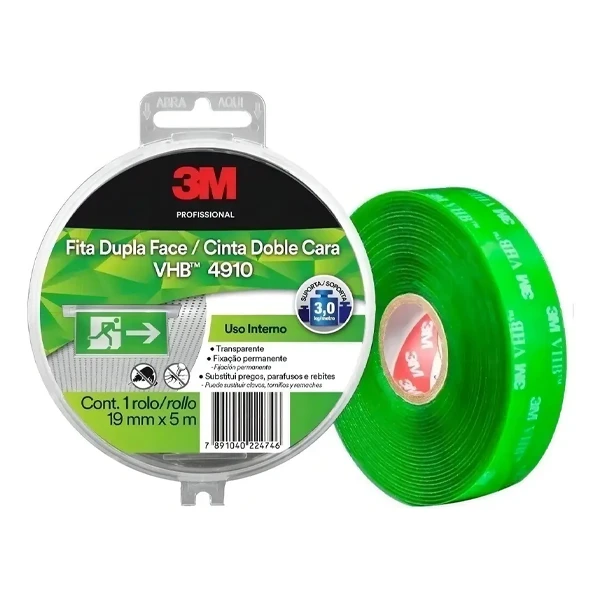 Cinta 3M doble faz 19mm x 5 metros color transparente