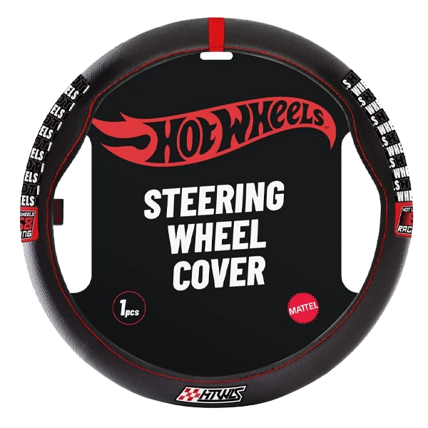 CUBRE VOLANTE HOT WHEELS NEGRO CON APLIQUES