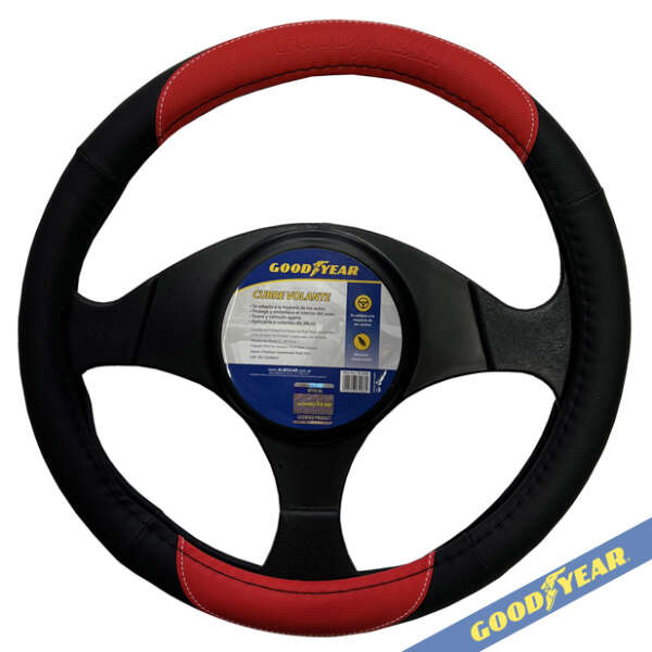 Cubre Volante Negro/rojo 38 Cm Gy-5586