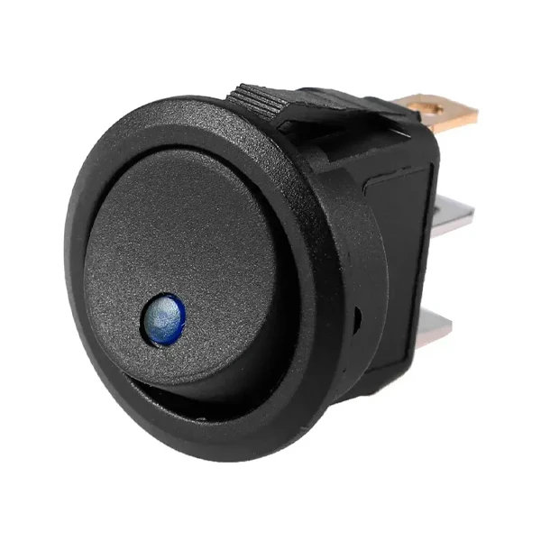 LLAVE UN PUNTO REDONDA CON LED AZUL TESTIGO